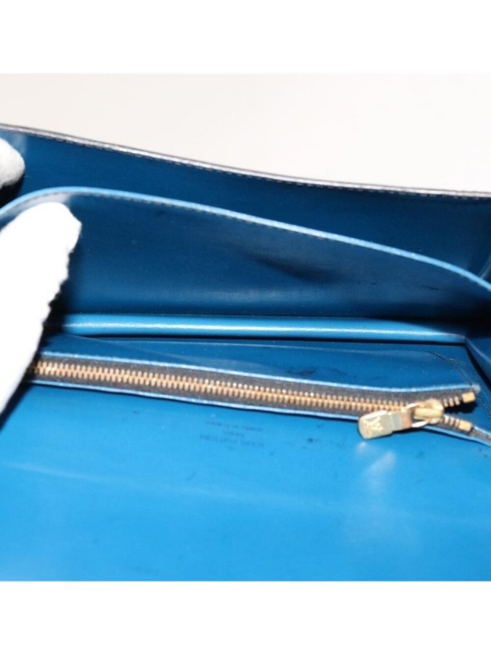Authentic LOUIS VUITTON Epi Bicolor Free Run Shoulder Bag Black Blue M52415 LV - Picture 16 of 16